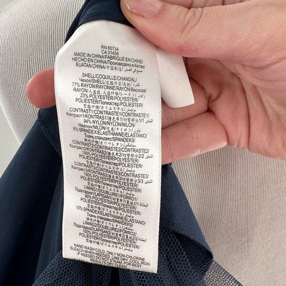 Bcbgmaxazria womens Sophiana dress size 2 navy blue lace party cocktail - Picture 10 of 15